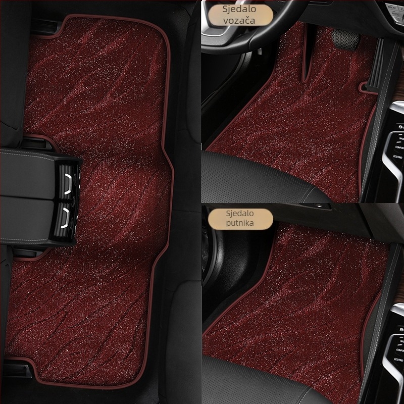 Automobilska podna prostirka — vodootporna, otporna na habanje, suede materijal, kožna potpora stopala, za poseban automobil