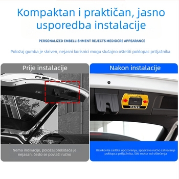 Naljepnice podsjetnika za električni stražnji poklopac s reflektirajućim upozorenjem, za 24 modela Volkswagen Tayron, unutarnja dekoracija