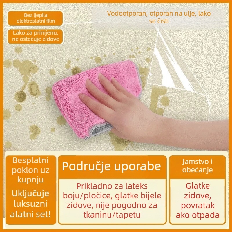 Prozirna kuhinjska zidna naljepnica, otporna na masnoću i visoke temperature, vodootporna, samoljepljiva