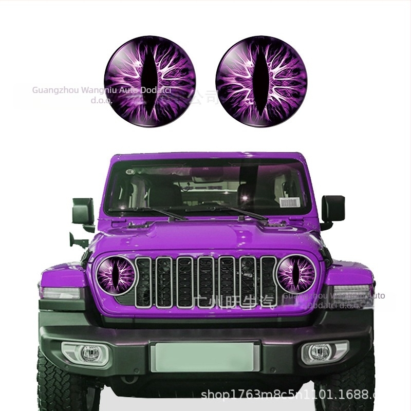 Beast Eye naljepnica za svjetla – 3D geometrijski uzorak, prilagodljivo, samoljepljiva za Jeep svjetla (Wangniu)