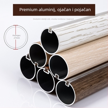 Laka Rimska šipka za zavjese s uzorkom drveta, aluminijska legura, modernistički minimalistički stil, prilagodljivo