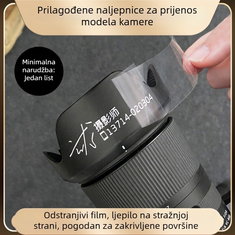 Set naljepnica za kameru s UV prijenosom, dekoracijom logotipa objektiva i kristalnom naljepnicom za zaslon