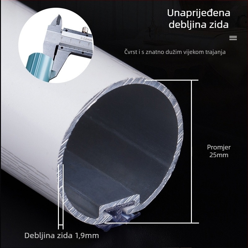 WGJSL Šina za zavjese, aluminijska legura, kolutna dodatna oprema, za sve vrste zavjesa
