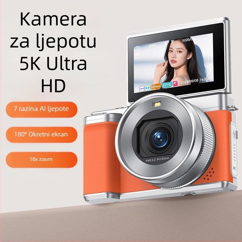 Početnička bezzrcalna digitalna kamera s načinom ljepote, 18× optički zum, 3,0-inčni LCD zaslon, CMOS senzor 1/1,8 palca, 1080p video