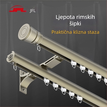 Rimska šipka od aluminijske legure s kliznom šinom za zavjese, integrirana šipka, bočno uMontirana, model JFL772-16