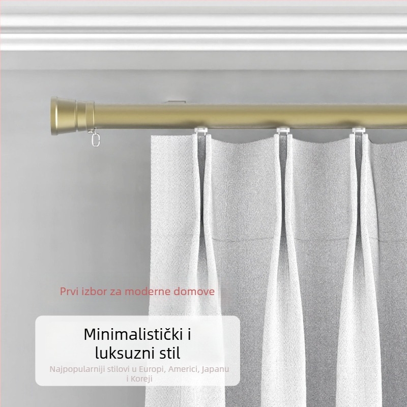 Rimska šipka od aluminijske legure s kliznom šinom za zavjese, integrirana šipka, bočno uMontirana, model JFL772-16