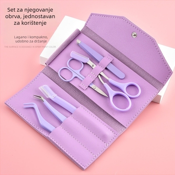 Set za oblikovanje obrva - alati od nehrđajućeg čelika, precizne pincete, britva za obrve, klipsa za obrve; višestruki set za njegu obrva, nosnih dlačica i manikuru; marka Craftsman of craftsmen