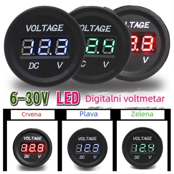 Automobilski voltmetar CS-016B, 0-30V, ABS kućište, digitalni zaslon, praćenje napona u realnom vremenu