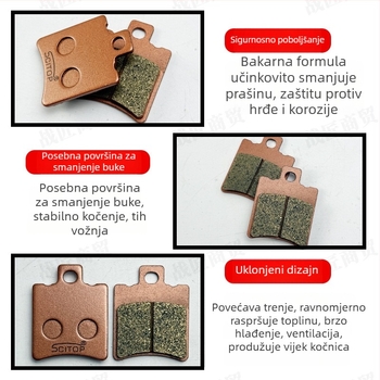 Disk kočione obloge od bakro-keramičkog materijala za električna vozila i motocikle, prednje i stražnje