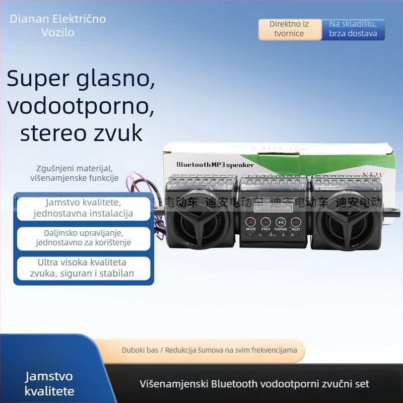 Bluetooth zvučnik za krmilo – 12V, plastika, Lu qing
