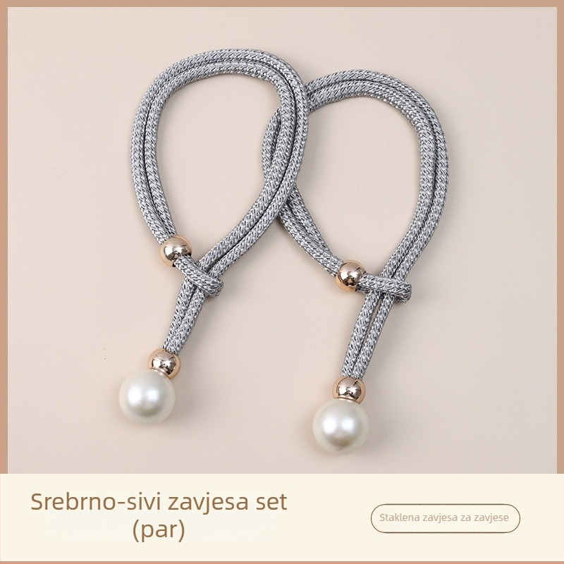 Perlne zavjese uz trake s kopčama, tekstilni dodaci za zavjese, jednostavan i moderan stil