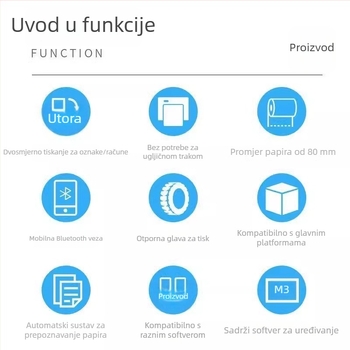 Termalni printer etiketa s bar kodom, USB, širina etikete 78 mm, brzina 101 mm/s, 300 DPI, Xprinter