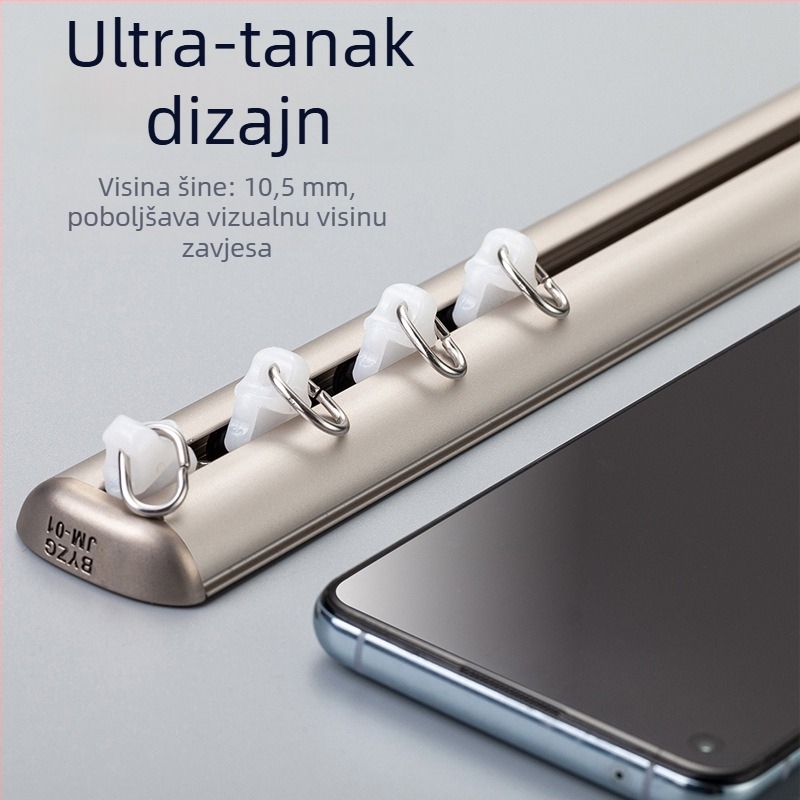 Šina za zavjese - ultra-tanka HL001, aluminijska legura, brend Huan Li, moderni minimalistički stil