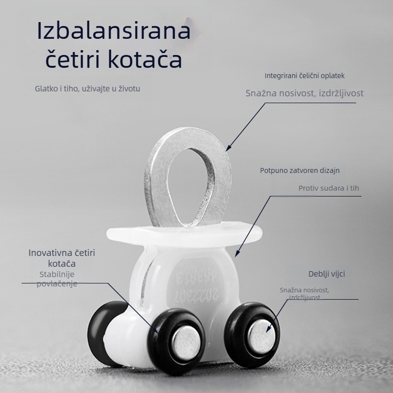 Šina za zavjese - ultra-tanka HL001, aluminijska legura, brend Huan Li, moderni minimalistički stil
