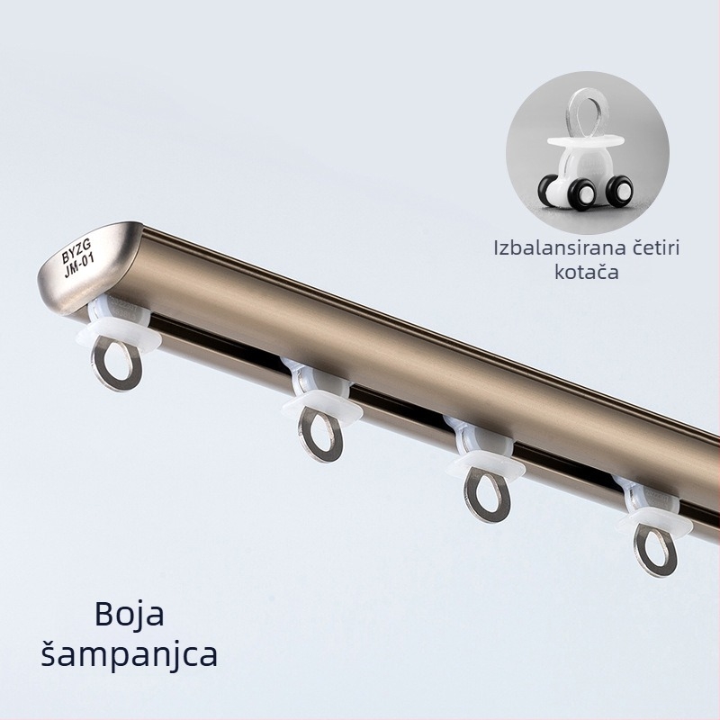 Šina za zavjese - ultra-tanka HL001, aluminijska legura, brend Huan Li, moderni minimalistički stil