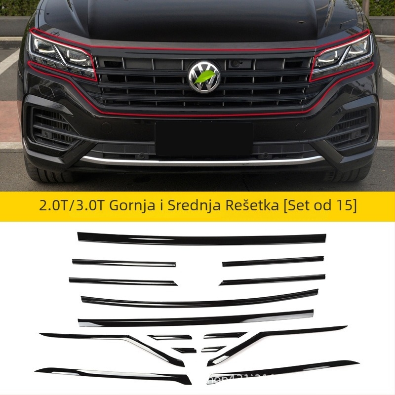 Touareg 2019-2021 Komplet ukrasnih profila za prozore i prednju rešetku – nehrđajući čelik – Broadfield