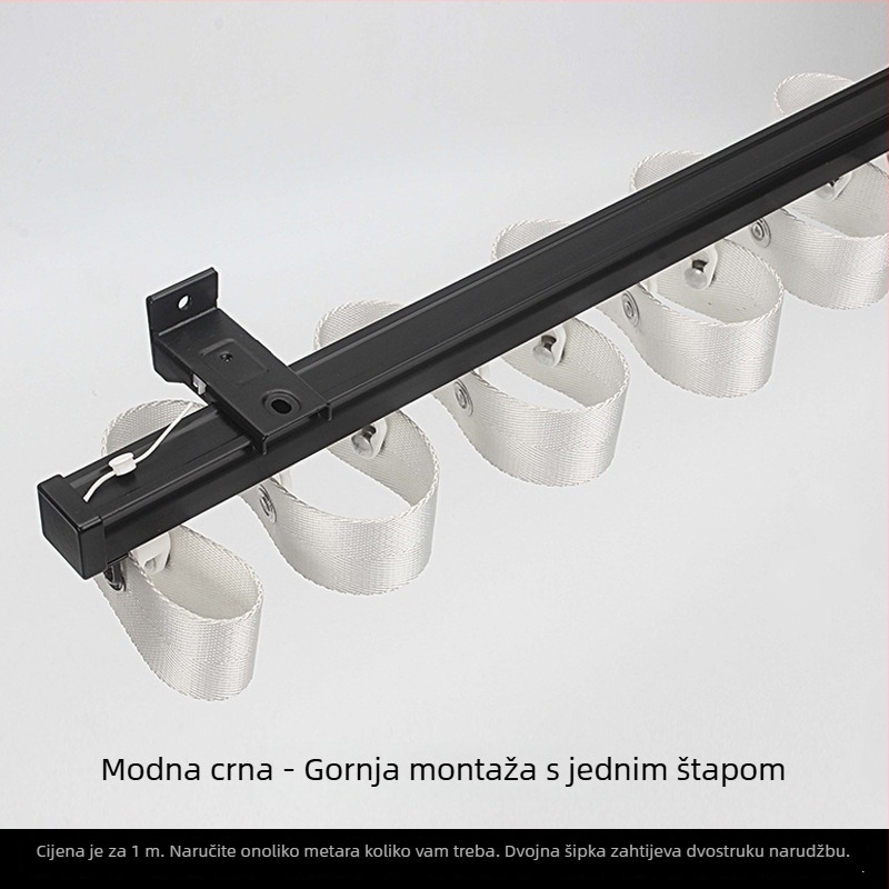 Serpentin zavjesna šina – SXL serija, aluminijsko legura, tip držanja: viseći (Model: SXL serija; Tip: serpentinska zavjesa; Materijal: aluminijsko legura; Primjenjivi tip zavjese: viseći)