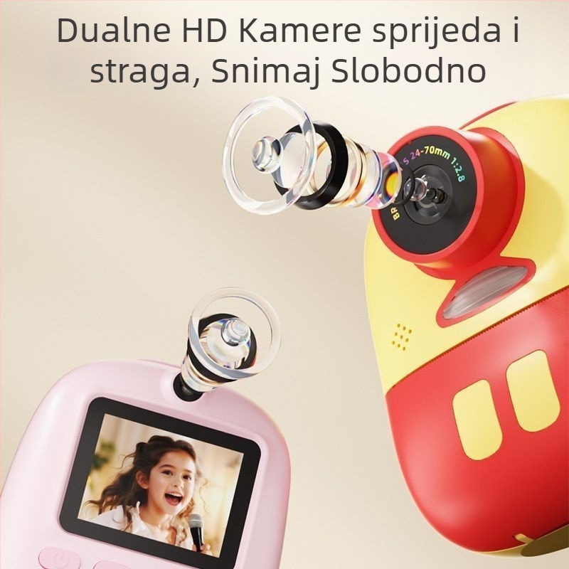Dječja instant kamera D10 mini s 2,0-inčnim LCD zaslonom, 9600w pikseli, pohrana na TF karticu