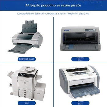 Samoljepljivi tiskarski papir sa žutom pozadinom — kompatibilan s vodnim ljepilom i ljepilom na bazi topljivog ljepila, debljina 0,08, snažna napetost