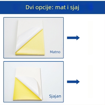 Samoljepljivi tiskarski papir sa žutom pozadinom — kompatibilan s vodnim ljepilom i ljepilom na bazi topljivog ljepila, debljina 0,08, snažna napetost
