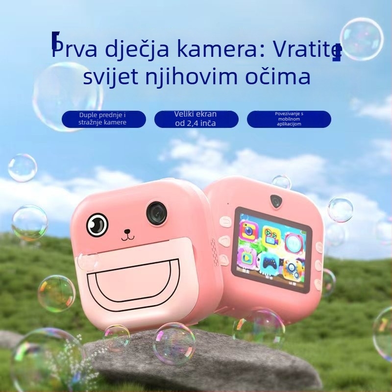 Dječja kamera s bojom ispisa i mogućnošću povezivanja s mobitelom (Model Z269; 4,8 MP; TF kartica pohrane; ABS kućište; 6 sati trajanja baterije)