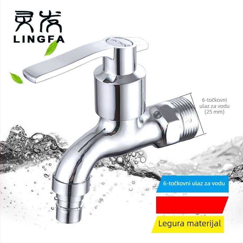Ugradni zidni slavine za perilicu rublja, cinkova legura, LF3060, hladna voda, zidna montaža, keramičko srce ventila, otvaranje pomoću ključa