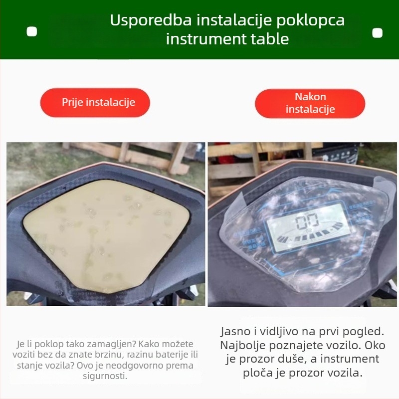 Kućište instrument ploče za električno vozilo, prozirni gornji poklopac za ploču motocikla, dodatak kućištu za skuter