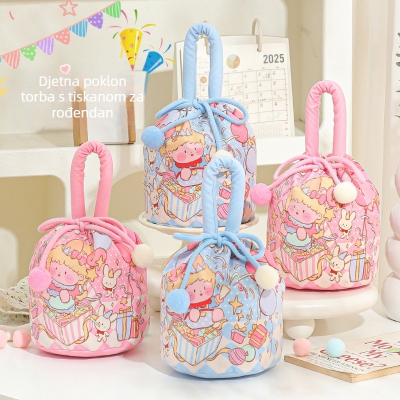 Poklon torba od tkanine s crtani motivom, pogodna za dječje darove