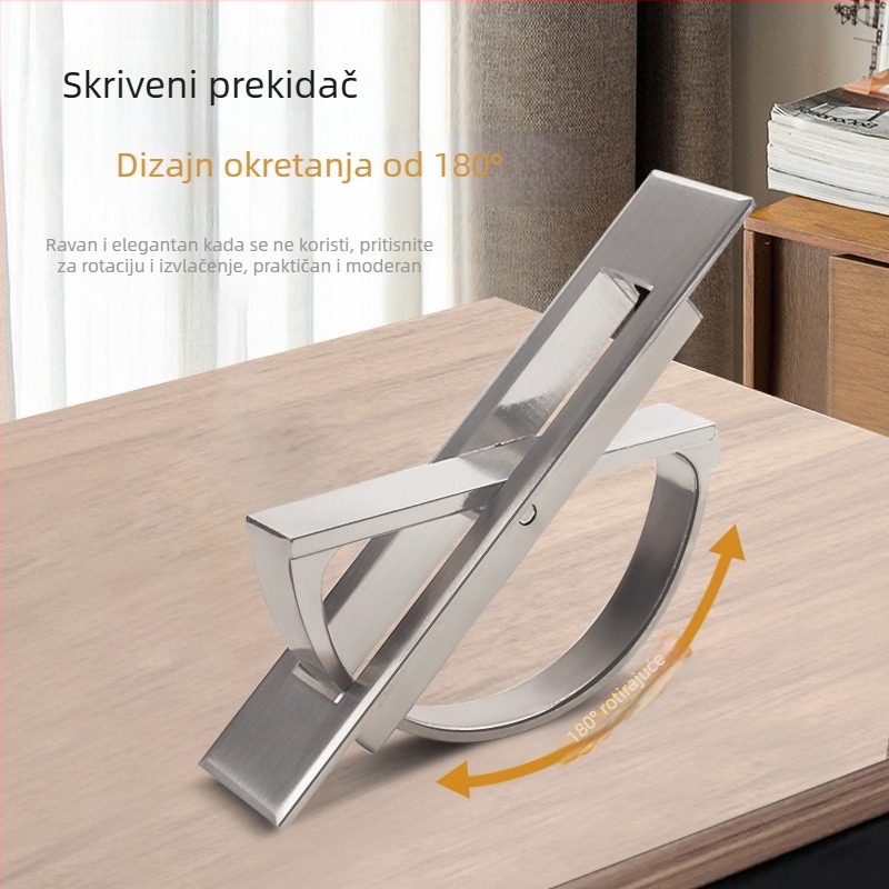 Tatami skrivena ručka za vrata i ladice ormarića, aluminijska legura, elektroplating, moderni minimalistički stil