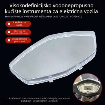 Korpus ploče instrumenta električnog vozila, univerzalna prilagodba, prozirna vodootporna zaštita za ploču motocikla