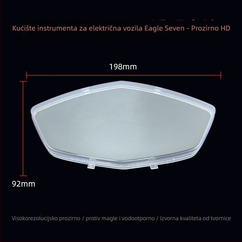 Korpus ploče instrumenta električnog vozila, univerzalna prilagodba, prozirna vodootporna zaštita za ploču motocikla