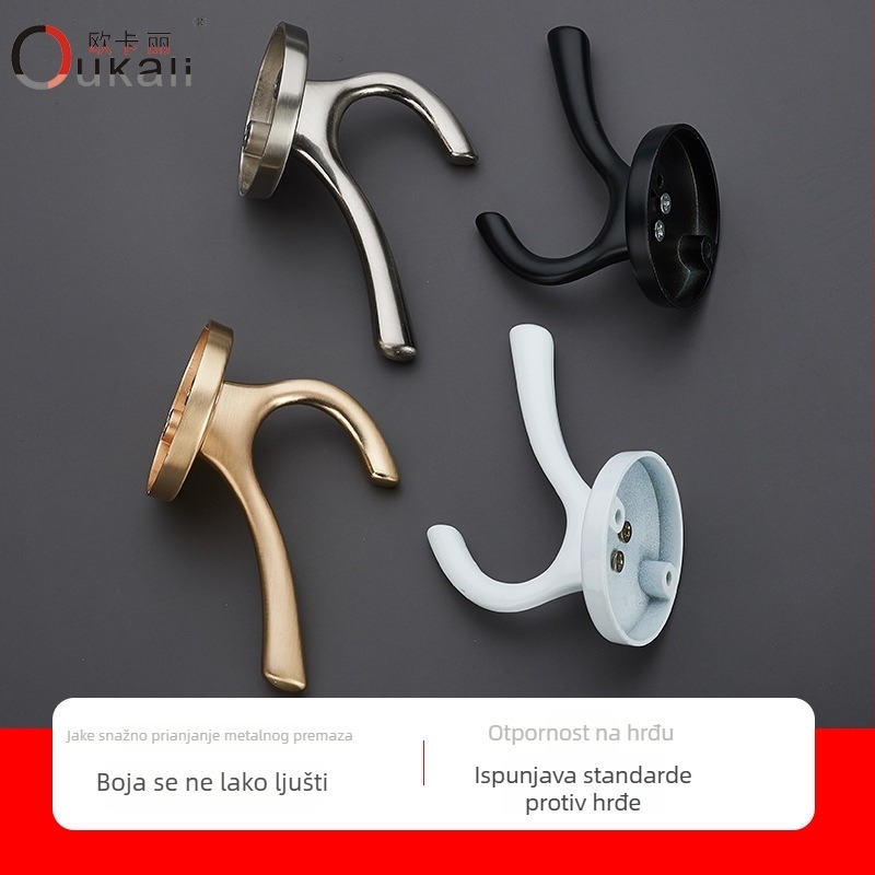 OCARI vješalica za odjeću 02 – cinkova legura, elektroplatiranje, zidna vješalica za garderobu, moderan minimalistički stil