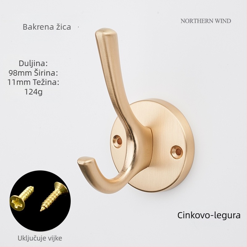 OCARI vješalica za odjeću 02 – cinkova legura, elektroplatiranje, zidna vješalica za garderobu, moderan minimalistički stil