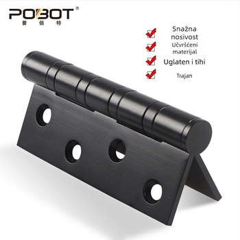POBOT nehrđajući čelični šarnir u obliku slova H, polirana završna obrada, za unutarnja vrata i ormariće, moderan minimalistički dizajn