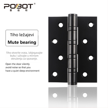 POBOT nehrđajući čelični šarnir u obliku slova H, polirana završna obrada, za unutarnja vrata i ormariće, moderan minimalistički dizajn