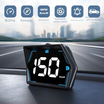 G20 automobilski HUD zaslon s Beidou GPS-om, univerzalno za sva vozila, HD zaslon, napajanje iz utičnice