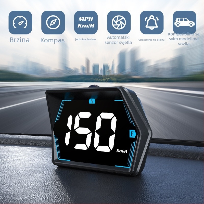 G20 automobilski HUD zaslon s Beidou GPS-om, univerzalno za sva vozila, HD zaslon, napajanje iz utičnice