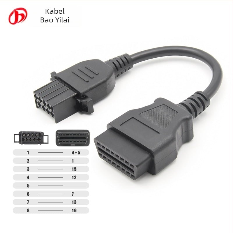 OBD2 kabel za Volvo V3 CDP ženski konektor na OBD – 8-pinski, model VLV8P, 12V, radna temperatura -20°C do 60°C
