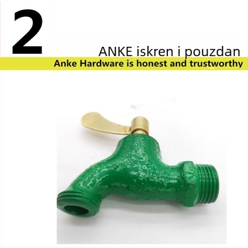 Lijevani kuhinjski slavina s navojem, otvaranje ključem, 0-80°C, 1,6 MPa