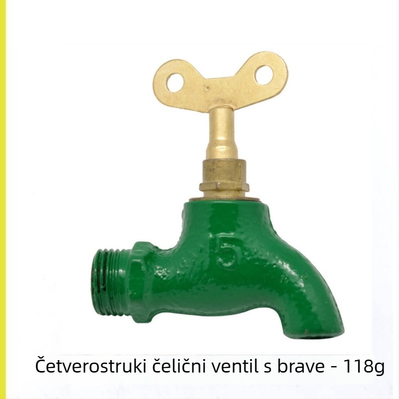 Lijevani kuhinjski slavina s navojem, otvaranje ključem, 0-80°C, 1,6 MPa