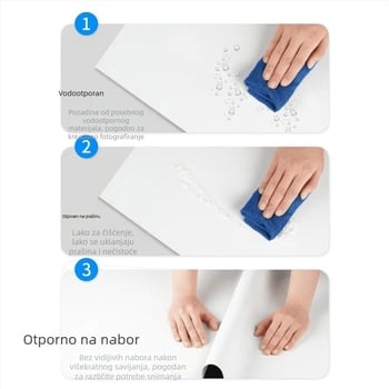 Fotografsko pozadje s PVC/PP pločom, mat završna površina, vodootporno, za live snimanje