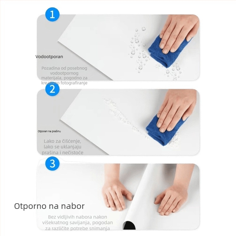 Fotografsko pozadje s PVC/PP pločom, mat završna površina, vodootporno, za live snimanje