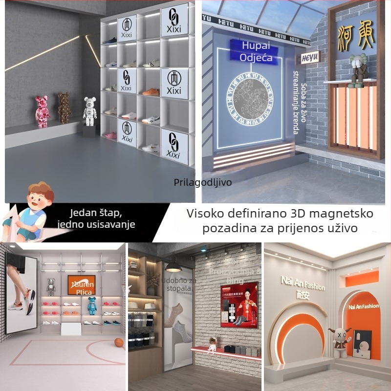 Live studio 3D pozadina | Magnetski pričvršćiva odvojiva pozadinska tapeta | Marka Hui Photography | Ovlaštene privatne marke: Da
