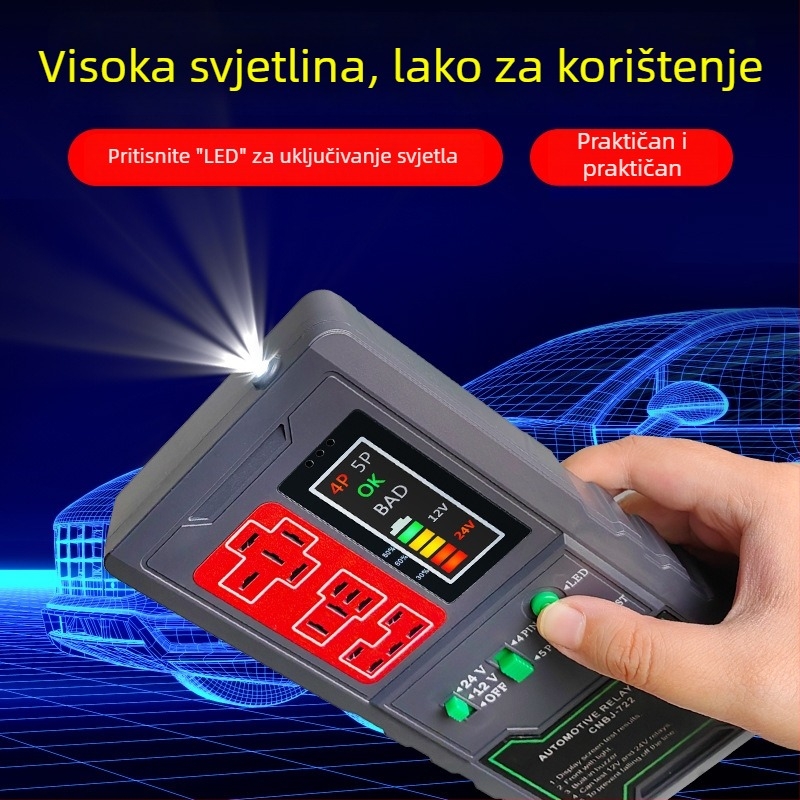 Auto detektor kvara, detektor releja za automobile, 8V napajanje, raspon temperature -20 do 50 °C, model Relay detector 12V24V
