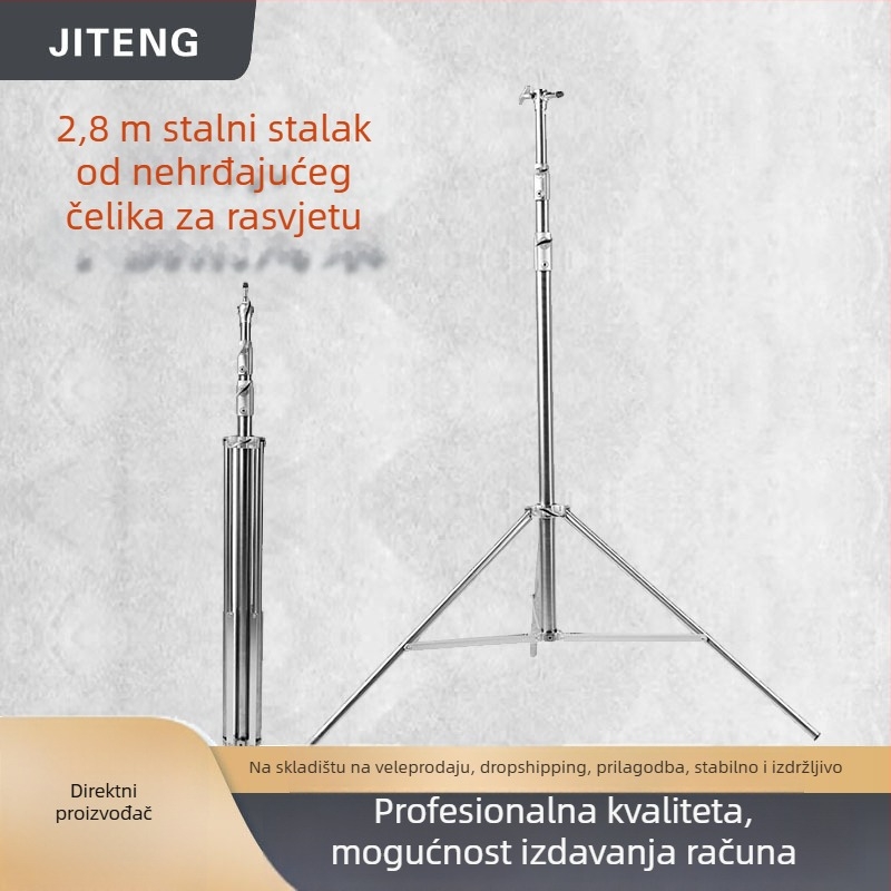 Stativ za fotografiju od nehrđajućeg čelika, 3-sekcijski, promjer cijevi 35/30/25 mm, nosivost 10 kg, težina 2,35 kg