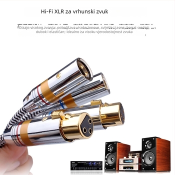 YYAUDIO izbalansirani audio kabel, četiri jezgre od srebro-platnog bakra, XLR muški–ženski, za mikser i zvučnik, ekraniran, duljina 2 m