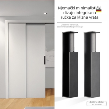 Pocket vrata skrivena ručka – aluminijska legura, elektropliranje završna obrada, za klizna vrata, debljina vrata 40–45 mm