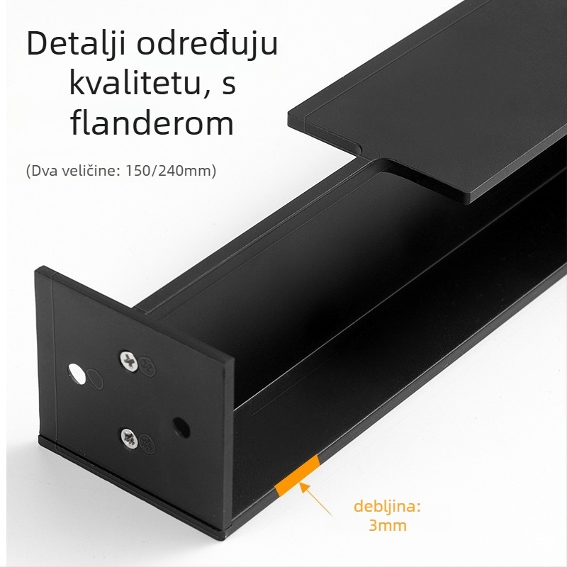 Pocket vrata skrivena ručka – aluminijska legura, elektropliranje završna obrada, za klizna vrata, debljina vrata 40–45 mm