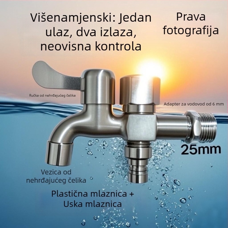 Slavina od 201 nehrđajućeg čelika, brušena površina, EU CE certifikat, keramički disk ventila, jednostruka konstrukcija
