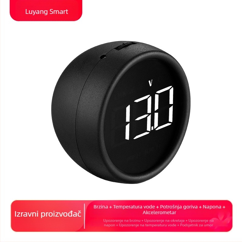 Automobilski HUD Head-Up Display – OBD II instrument, brzina, potrošnja goriva i temperatura vode – Model B1, ABS+PC, USB napajanje